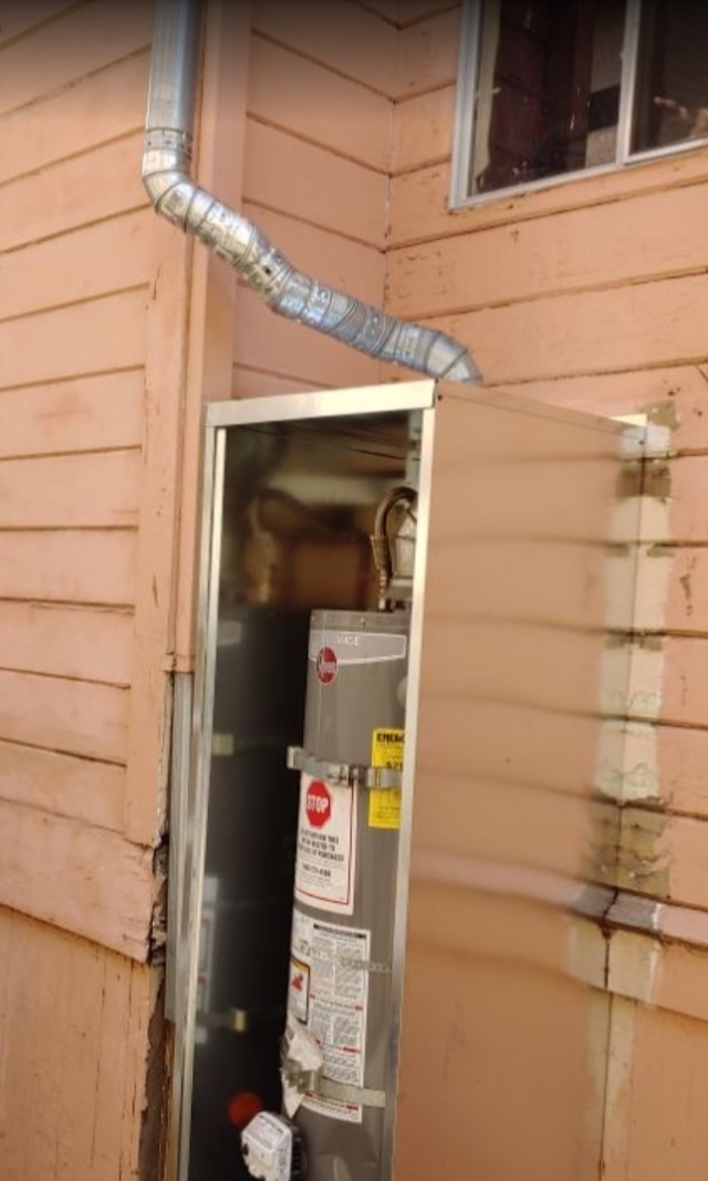 Water heater with duct