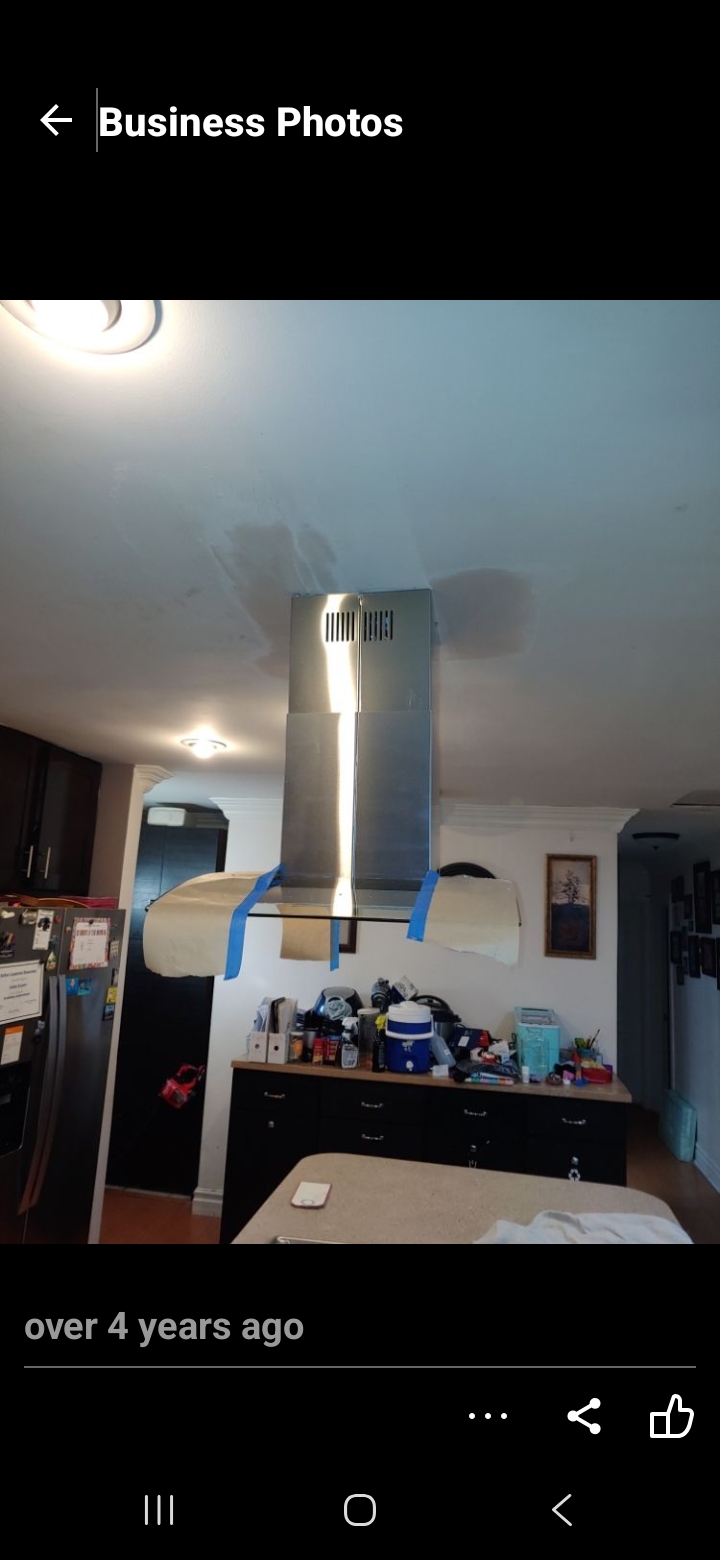 Installed range hood in living area