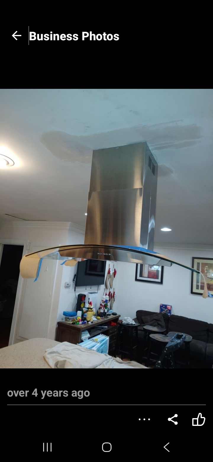 Installed range hood