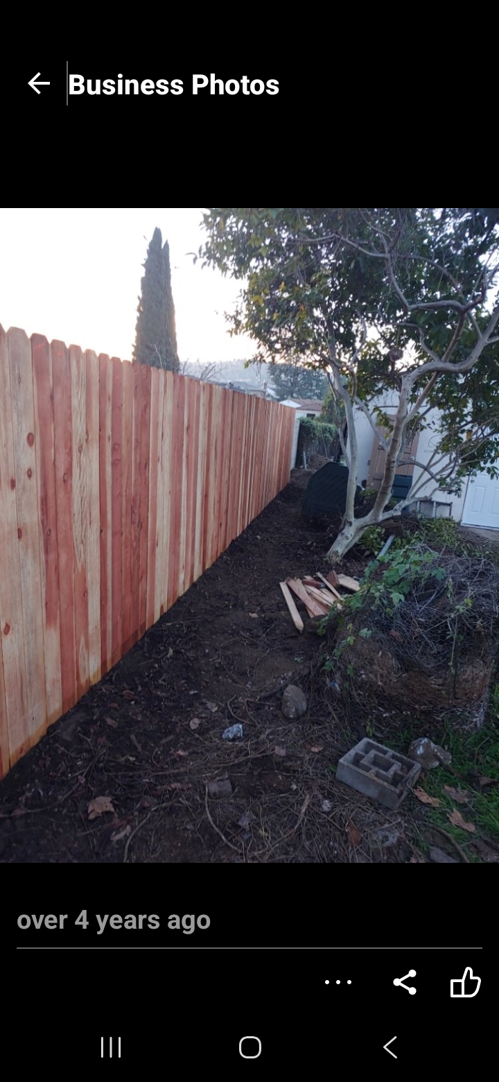 Finished wood fence