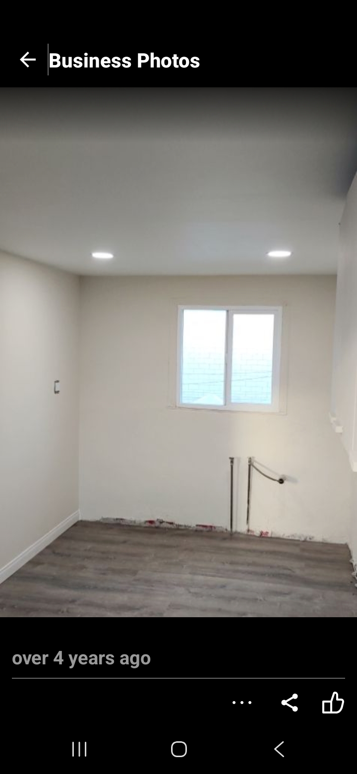 Room with finished laminate flooring