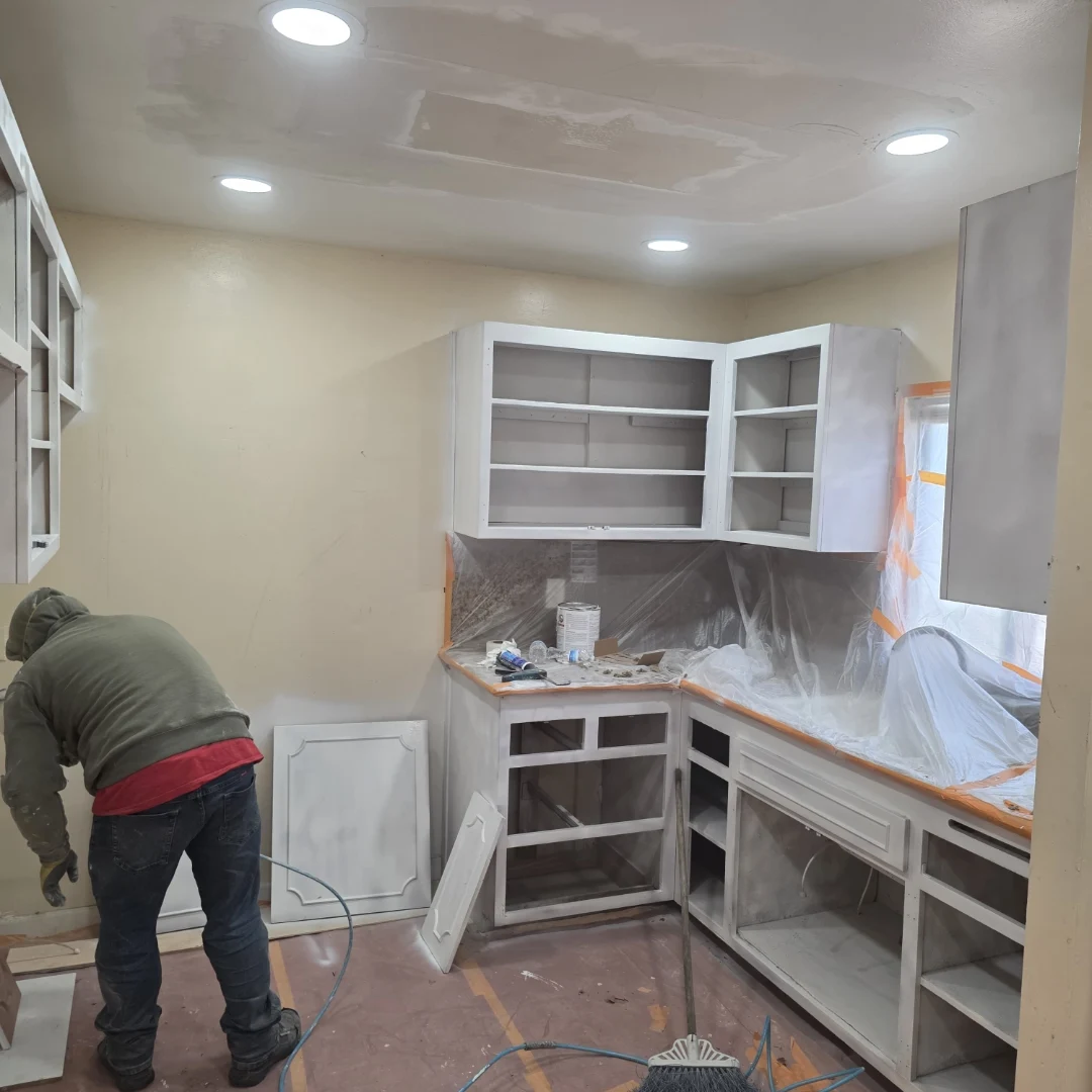 Priming the cabinets