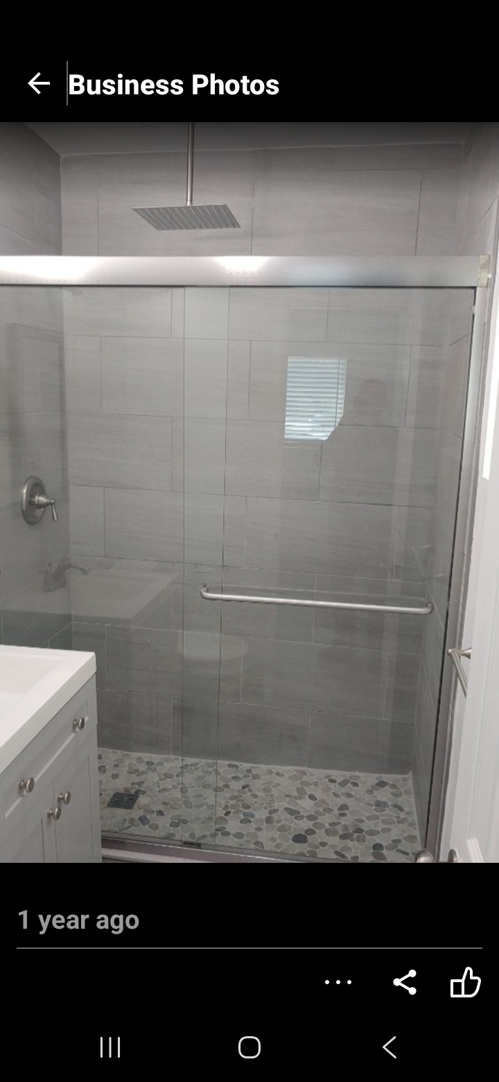 Finished glass shower