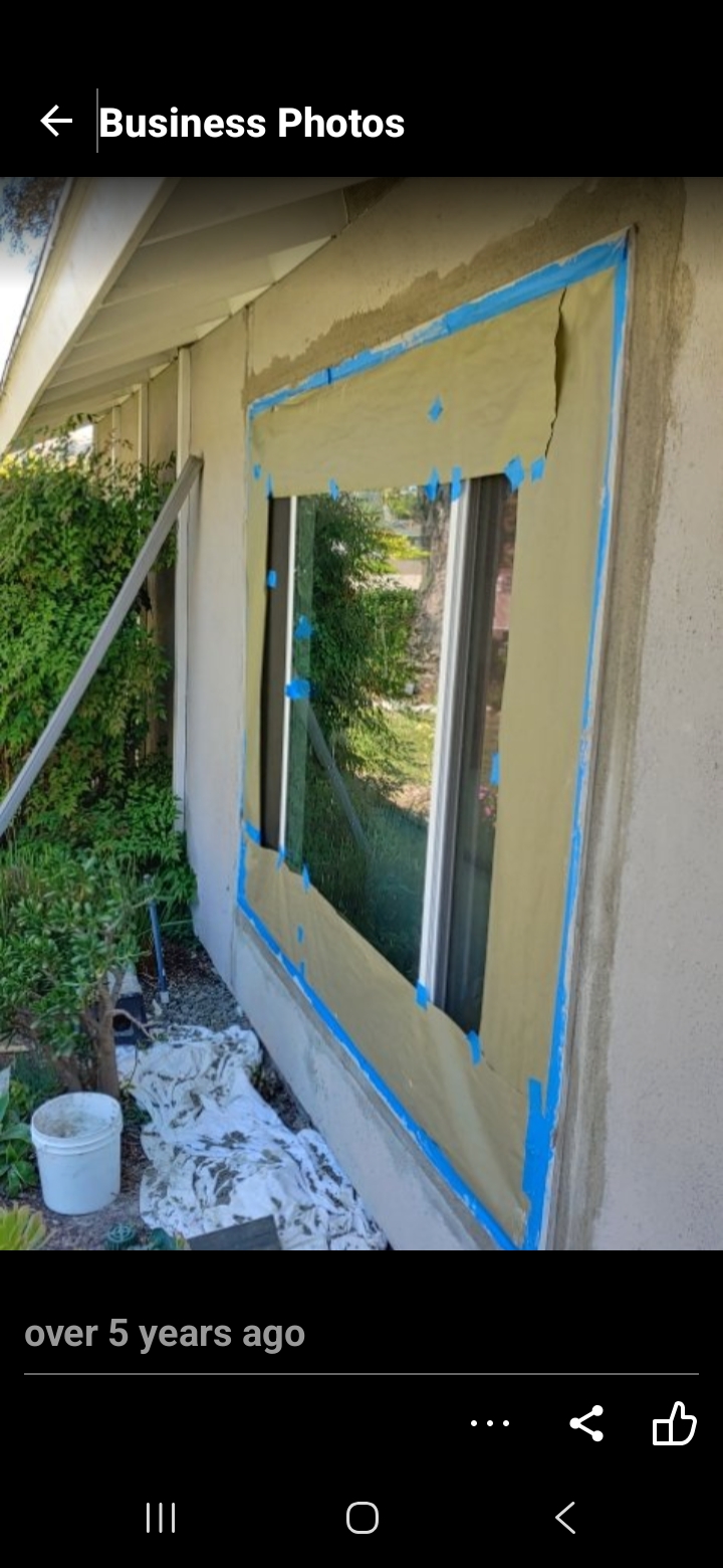 Window prepped for stucco